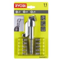 Ryobi RAKRAD11 sarokcsavarozó adapter bitkészlettel, 11db
